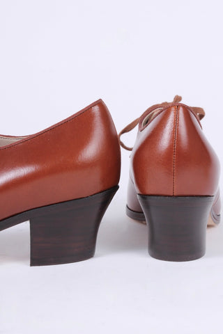 Classic 1930s Oxfords - Cognac Brown - Juliette