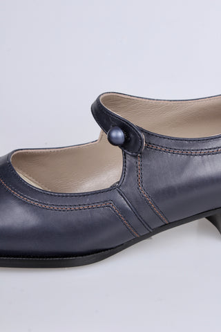 1920s Mary Jane everyday shoe - Navy Blue - Ruby