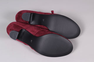 VEGAN shoes - 40s vintage style pumps  with shoe lace - Red - Esther