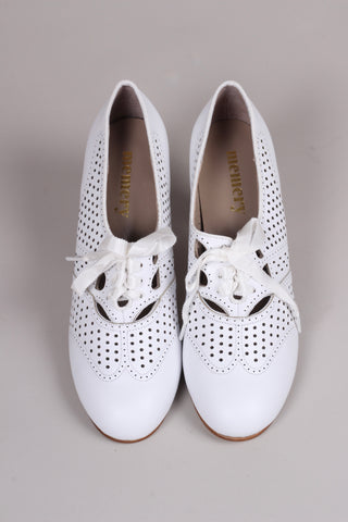 Early 1930s oxford high heels- White - Marie