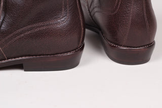 Men's late 20s / 30s style everyday leather ankle boot - Dark brown - Tom
