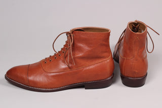 Men's Edwardian 10s - 20s style ankle leather boot - Cognac brown - William