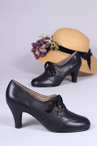 Early 1930s oxford high heels- Black - Marie