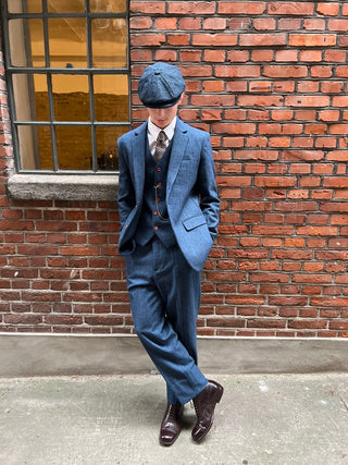 Men's late 20s / 30s style everyday leather ankle boot - Black - Tom