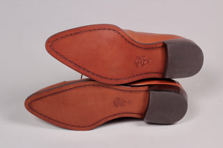 Men's Edwardian 10s - 20s style ankle leather boot - Cognac brown - William