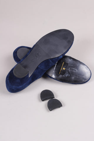 Late 1930s / early 1940s suede shoes - Navy blue- Ida