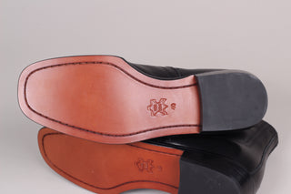 Men's late 20s / 30s style everyday leather ankle boot - Black - Tom