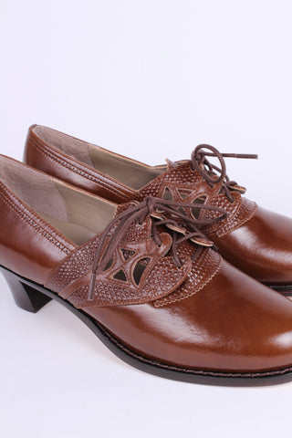 Everyday walking Oxford shoes 30s / 40s - Nougat Brown - Emily