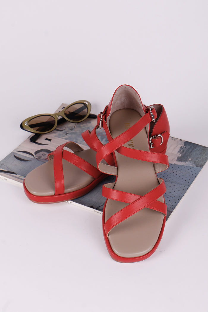 1950s summer sandals - Red - Sophia
