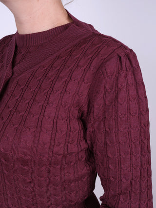 1940s - style Cardigan - Plum - Joanne