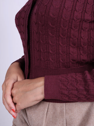 1940s - style Cardigan - Plum - Joanne