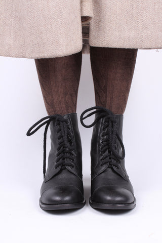 1940s Women's Military Boots - Black - Robbie