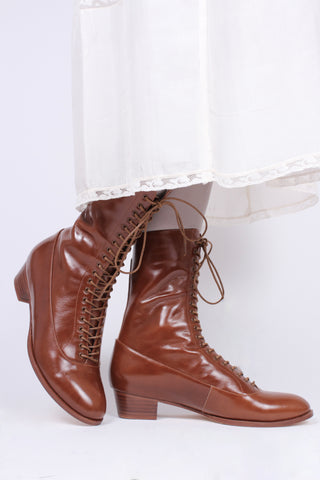 Everyday working boots, 1915-1920 - Cognac brown - Ruth