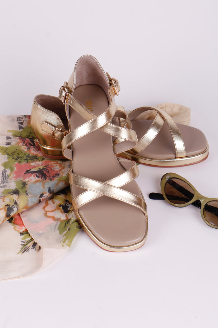 1950s summer sandals - Gold - Sophia