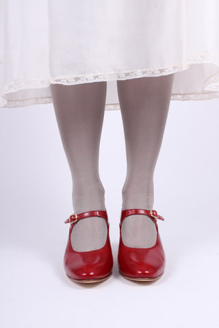 1920's inspired Mary Jane pumps - Red - Yvonne