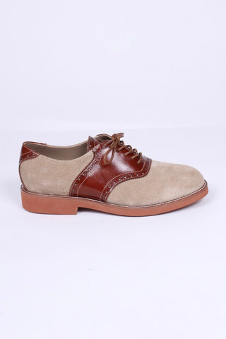 Men's 1950s style oxford saddle shoe  - Cognac/Sand - Elliot