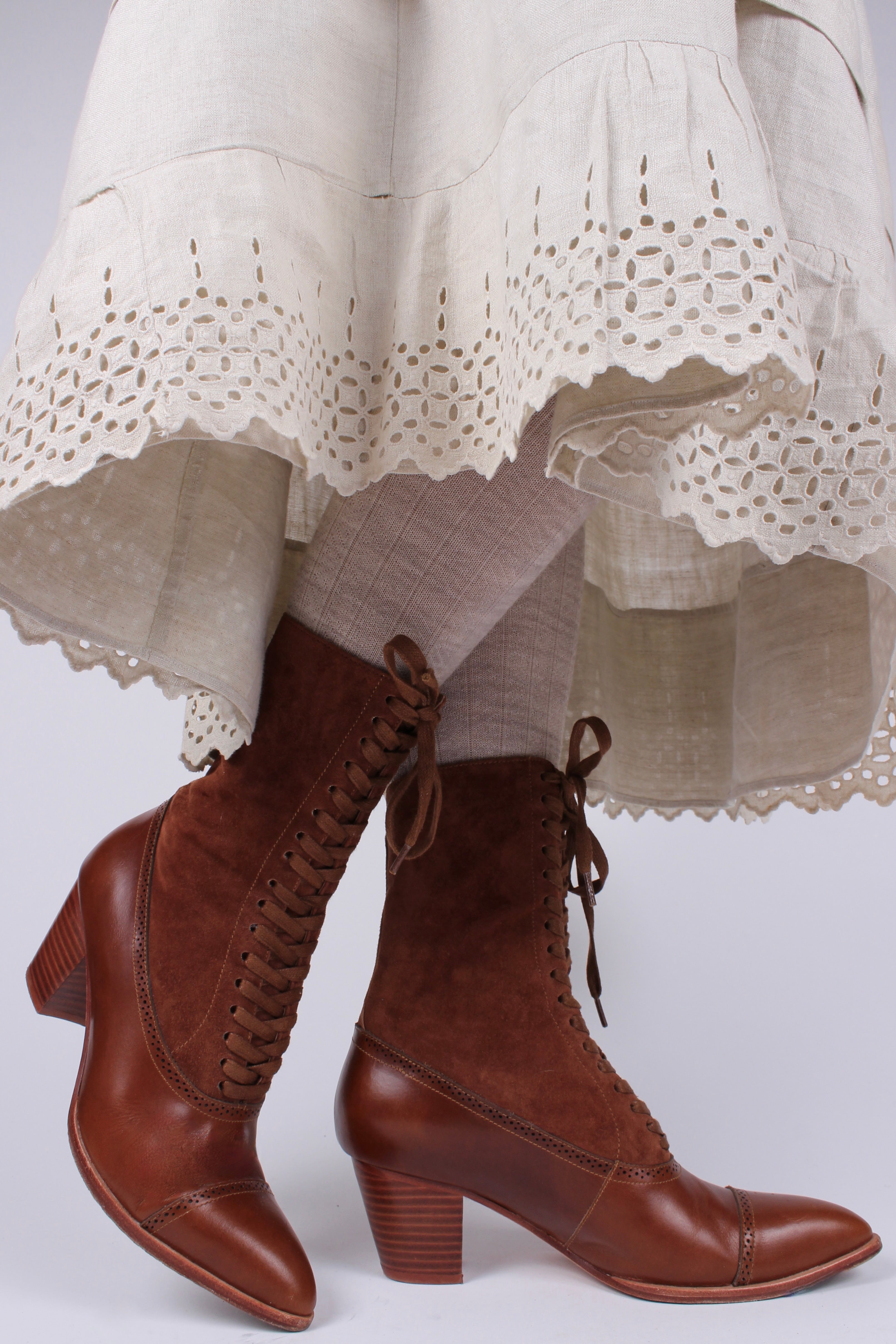 Ankle Boots Brown Victorian Boots 1900s Edwardian Style Boots