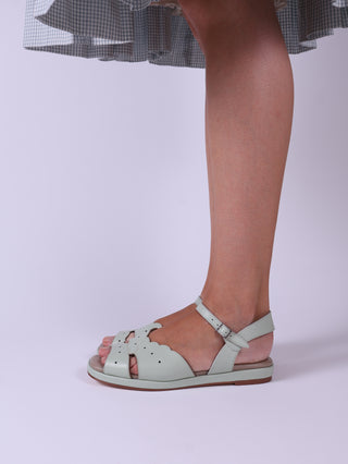 1950s sandals with claud-shaped pattern - Mint- Joy