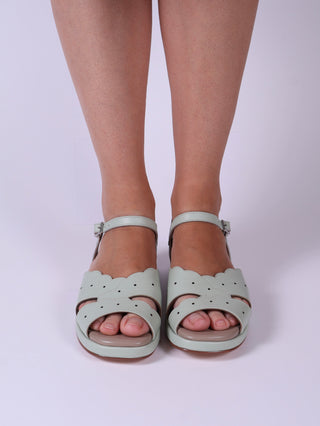 1950s sandals with claud-shaped pattern - Mint- Joy