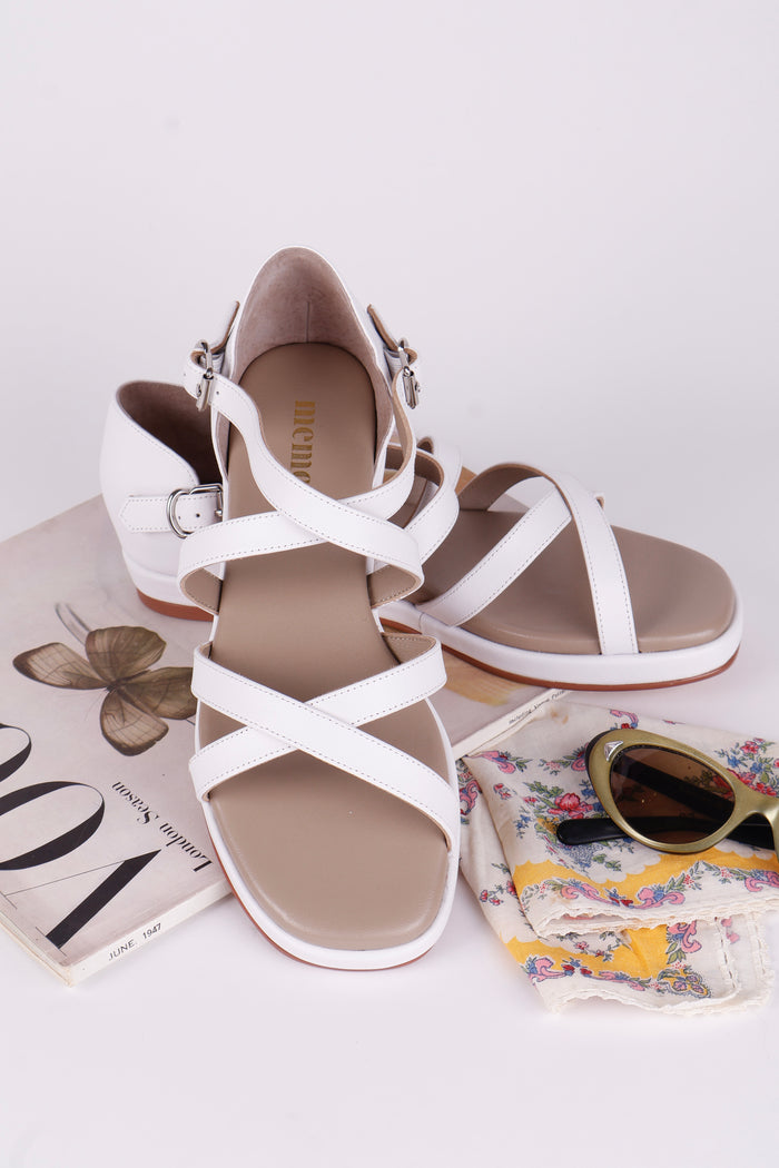 1950s summer sandals - White - Sophia