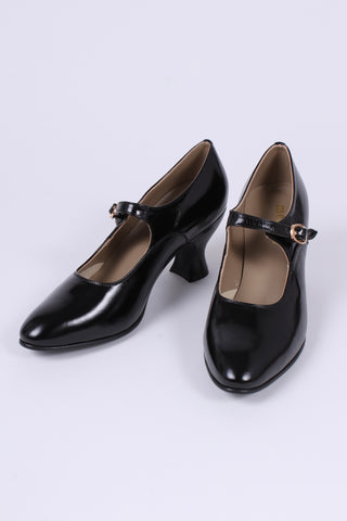 1920's inspired Mary Jane pumps - Black - Yvonne