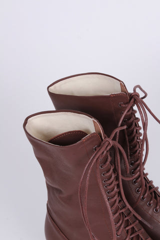 1910s Everyday Lace-up Boots - Dark Brown - Ruth