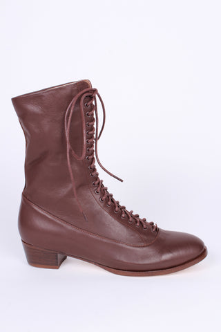 1910s Everyday Lace-up Boots - Dark Brown - Ruth