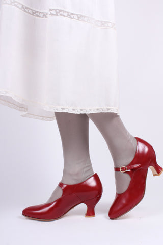 1920's inspired Mary Jane pumps - Red - Yvonne
