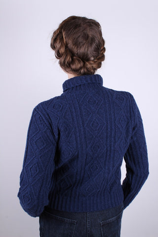 1940s / 1950s vintage style turtleneck pullover - Navy blue - Inger