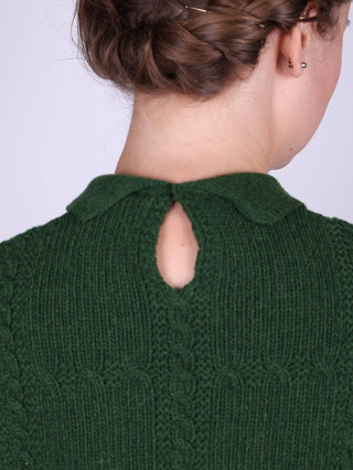 1940s vintage style pullover - Merino -Green - Gertrud