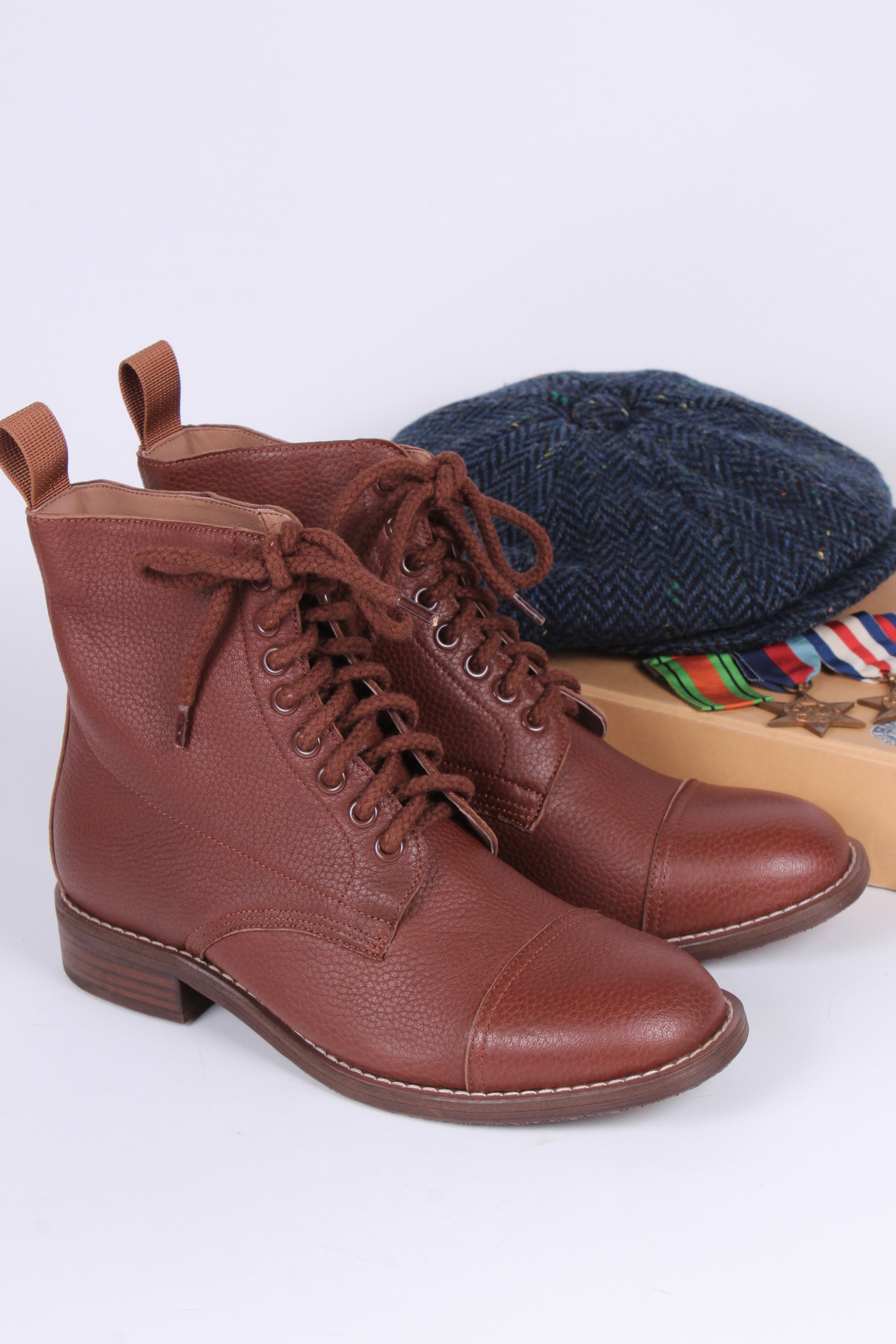 1940s Men's Military Boots Brown Robbie – memery