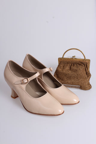 1920's inspired Mary Jane pumps - Cream - Yvonne