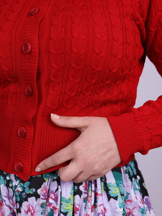 1940s style Cardigan -  Red - Joanne