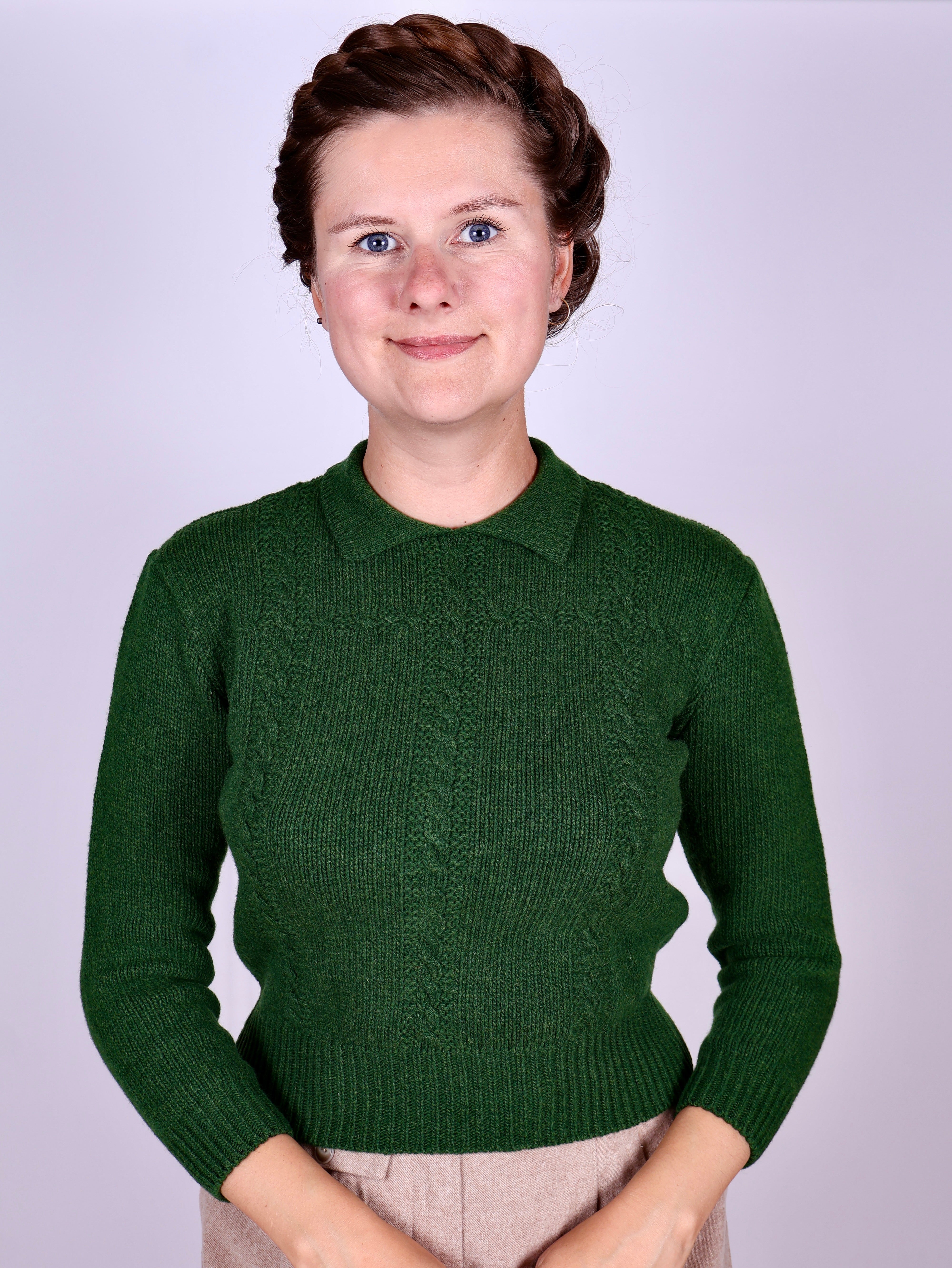 1940s vintage style pullover -Green Gertrud – memery