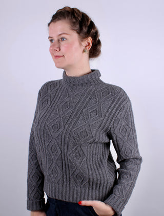 1940s vintage style turtleneck pullover - Dark grey - Inger