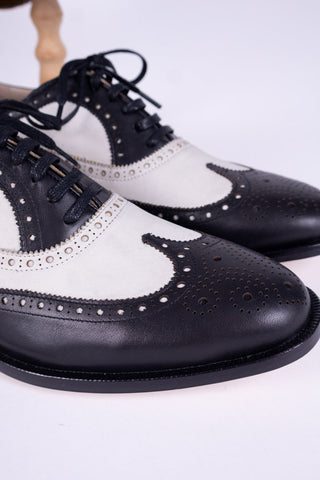 1930s style Men's spectator shoe - Black / Off-White - Charles