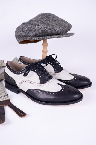 1930s style Men's spectator shoe - Black / Off-White - Charles