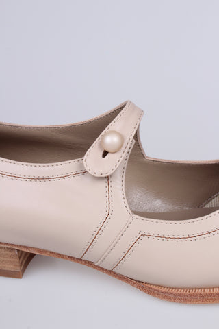 1920s Mary Jane everyday shoe - Cream - Ruby