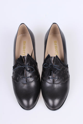 1930s everyday Oxford shoes with tassels - Black - Mildred