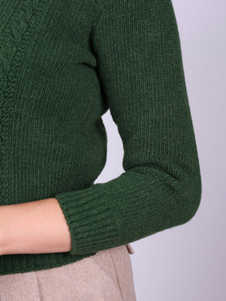 1940s vintage style pullover - Merino -Green - Gertrud