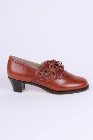 Everyday walking Oxford shoes 30s / 40s - Cognac Brown - Emily