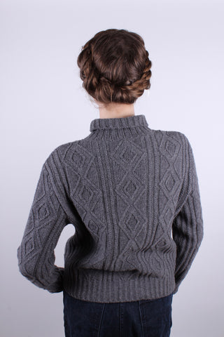 1940s / 1950s vintage style turtleneck pullover - Dark grey - Inger