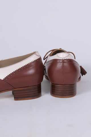 40s Two-tone Spectator shoes - Brown and off-white - Grace