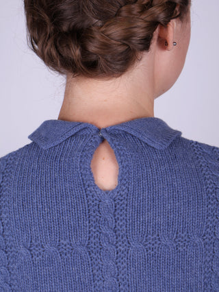 1940s vintage style pullover - Merino - Light blue - Gertrud