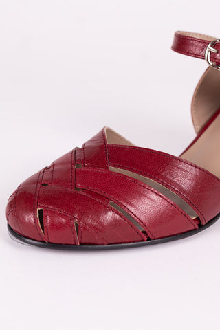 1940s - everyday sandal - Red - Flora