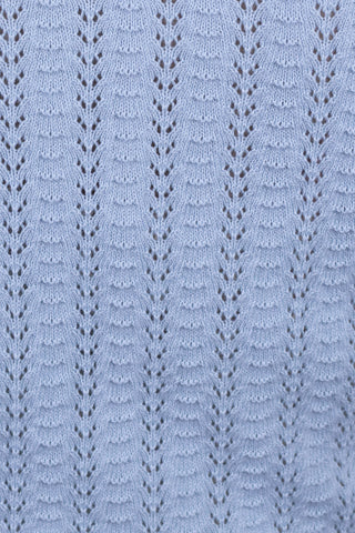 1950s style cap-sleeved jumper in fine lace knit - Pastel blue - Iris
