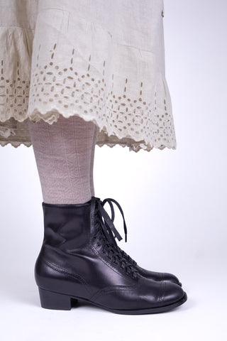 1900s / 1910s Edwardian teenage lace-up boots - black - Josephine
