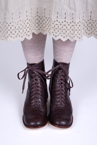 1900s / 1910s Edwardian teenage lace-up boots - brown - Josephine