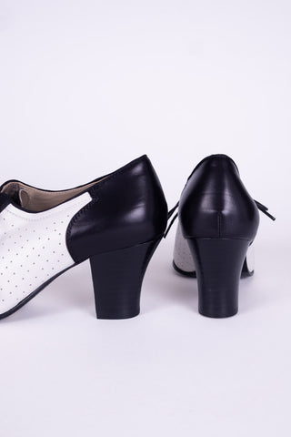 1940s Spectator Oxford pumps - Black / Off-White - Lucy