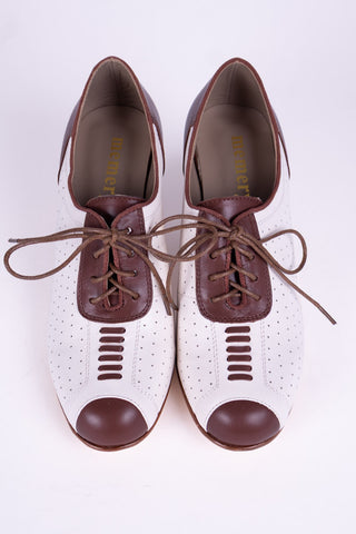 1940s Spectator Oxford pumps - Brown / Off-White - Lucy